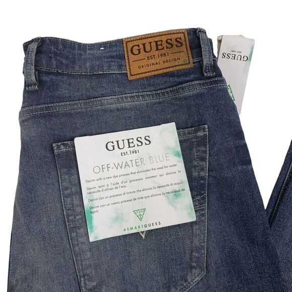 GUESS Men's Jeans Size 36 Eco Angeles Skinny Slim Fit Patch Paint Splatter - Picture 10 of 13